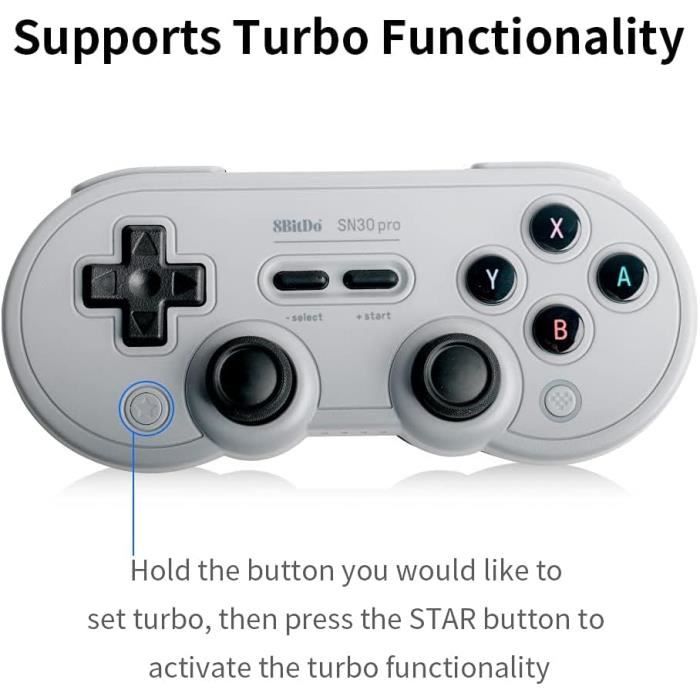 8BitDo Bluetooth Manette de jeu SN30 Pro G SNES Classic