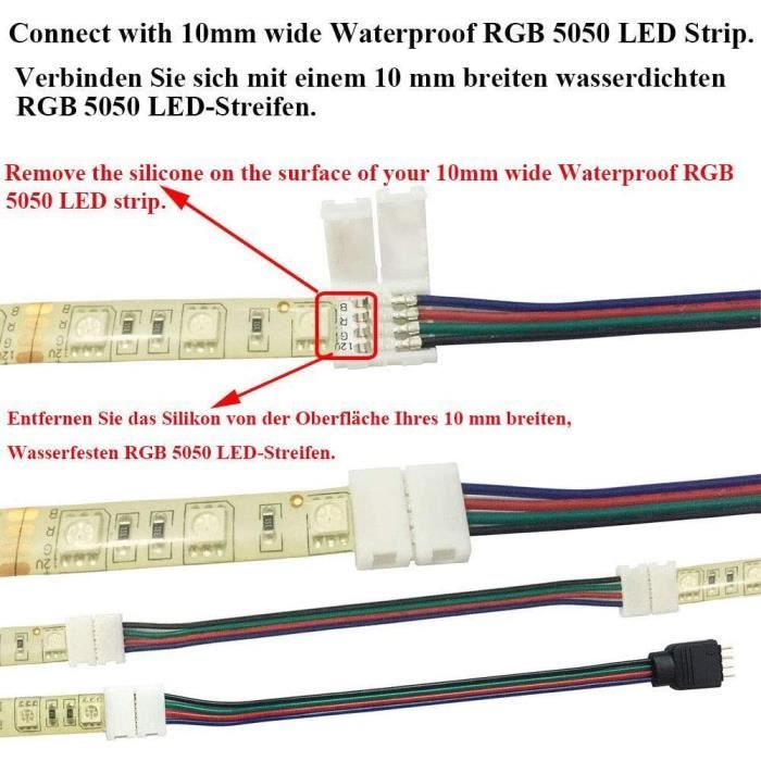 Connecteur en Ligne pour Ruban LED RGB 5050SMD 220VAC