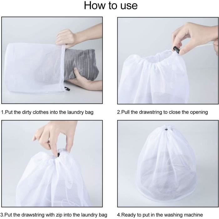 8 tailles sacs de lavage cordon de serrage sous-vêtements panier à linge  filet en polyester - SENEGAL ELECTROMENAGER