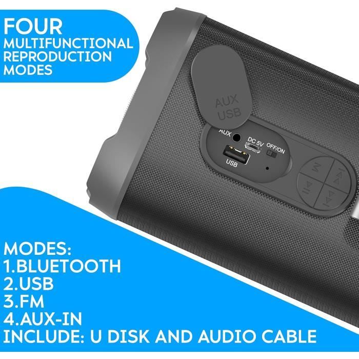 TD® Enceinte bluetooth portable haut parleur pc voiture iphone noir sans  fil mains libres appareils musiques audio basse puissante - Cdiscount TV  Son Photo