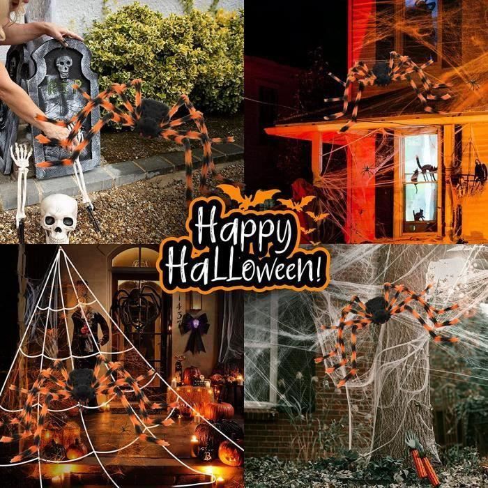 Décoration Halloween Géante : Toile D'araignée 50'' + Araignée Géante Triangulaire 200'' - Effrayant Et Amusant !