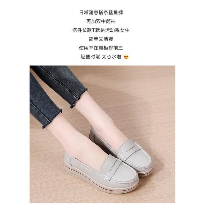 Mocassins Femme Plates Antidérapantes – Chaussures Bateau Confort Loafers Casual Conduite Quotidienne Élégante