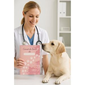 Protège Carnet De Santé Chat - Format 16x22.5 Cm Fond Beige - Fabrication Française
