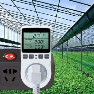 Prise De Courant Thermostat électrique Prise Thermostat Et Hygrostat Numérique - Régulateur Température Et Humidité Avec Écran LCD - Pour Serre, Terrarium Contrôleur Climat Serre