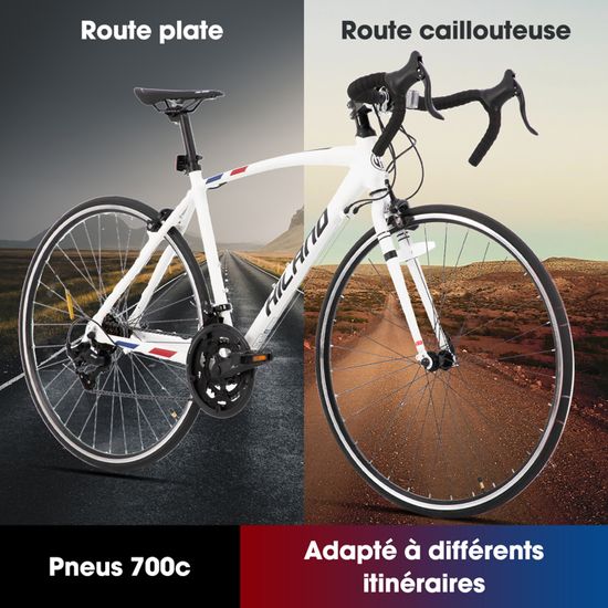Hiland Vélo De Route Hybride Urbain Avec Frein à Disque Pour Homme Roues 700c 24 Vitesses Rouge 53 Cm Hiland Vélo De Route Hybride Urbain Avec Frein à Disque Pour Homme Roues 700c 24 Vitesses Rouge 53 Cm