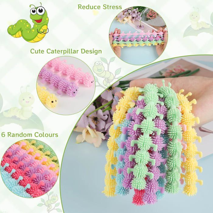 15 pièces de jouets en corde extensible multicolore, anti-stress pour enfants et adultes avec TDA, TDAH, TOC ou autisme. - A - A - Jeux - Jouets