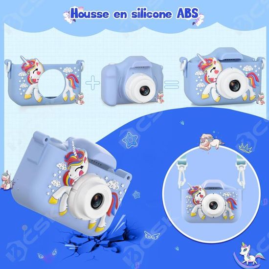 ETERNIUM Appareil Photo Instantané Enfant Licorne - Kit Créatif et Éducatif - Caméra Numérique 1080P Antichoc - 4 Rouleaux d'impression + Carte 32Go - Cadeau Noël Anniversaire Fille Garçon 3-12 Ans