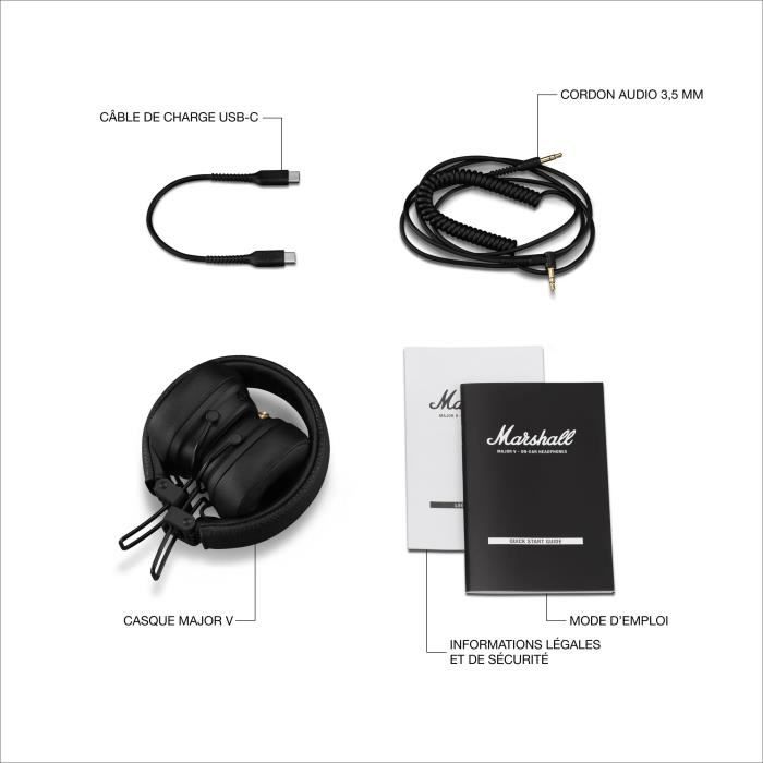 MARSHALL Major V - Casque sans fil pliable - Bluetooth
