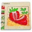 Puzzle en bois de croissance de fraise - BELEDUC - 30 pièces colorées - pour enfants à partir de 3 ans-0