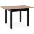 Table à manger extensible COBURG - Décor chêne artisan et noir - Rallonge 40 cm - 4-6 personnes - L 80-120 x P 90 x H 76,5 cm-0