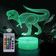 PRESOMA Veilleuse 3D Dinosaure Cadeaux de Lampe de Dinosaure 3D avec 16 Changements de Couleur et Télécommande Cadeau-0
