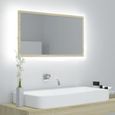 596NEWS•)Miroir LED de salle de bain,Miroir mural salle de bain Chêne sonoma 80x8,5x37 cm Miroir Lumineux Solide WC Aggloméré VEN-0