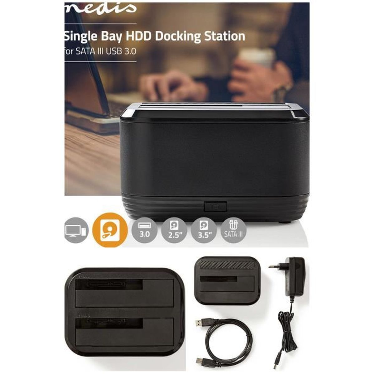 Station d'accueil double HDD/SSD SATA 2,5 et 3,5, USB 3.2 Gen1 | ACT