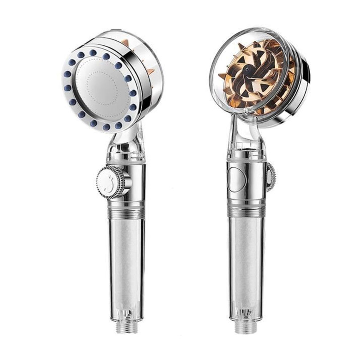 HONBOO Pommeau de douche, grand pommeau de douche, avec 3 types de jet, haute pression, grand pommeau de douche carré, économiseur d'eau, chromé