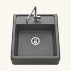 Évier timbre d'office granit gris Kümbad KIWI 1 bac 595x630