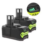 SWAREY 2PCS Batterie 6.0Ah Compatible Ryobi one 18V Lithium-ion P108