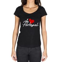 Femme Tee-Shirt J'Aime Le Portugal – I Love Portugal – T-Shirt Vintage Noir
