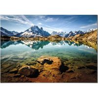 Tableau Panorama Lac Blanc 100x70 cm - Imprimée sur Toile - Tableau