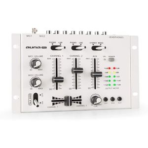 auna DJ-22BT MKII Table de mixage pour DJ 3/2 canaux BT 2x USB