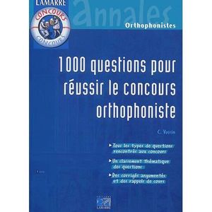 Livre Concour Orthophoniste Cdiscount