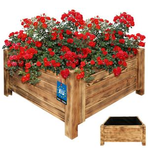 Jardinière Imitation Bois Legno Cappuccino – 60 X 30 X 26 Cm, Polypropylène Élégant Intérieur/Extérieur