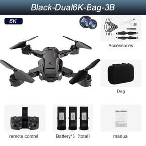 DRONE Noir-Dual6K-Bag-3B-Drone GPS 5G 8K HD Professionne