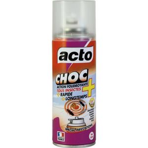 PRODUIT INSECTICIDE ACTO CHOC - Aérosol Action Foudroyante - Insectici