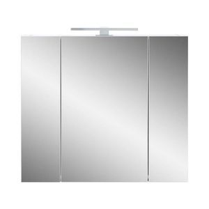 ARMOIRE DE CHAMBRE Armoire suspendue avec miroir 76x23x71 cm blanc - PESKY - Bois - Panneaux de particules