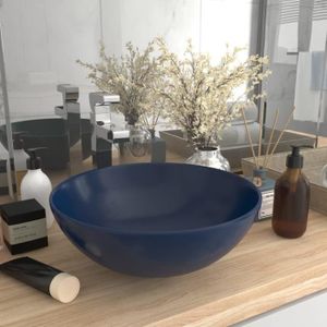 LAVABO - VASQUE Lavabo de salle de bain à poser en céramique bleu 