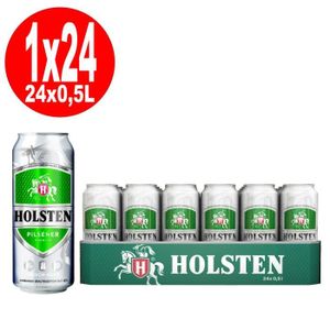 BIERE 24 boîtes de 0,5 L Holsten Pilsener 4,8% vol. alc. JETABLE