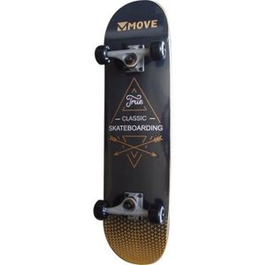 SKATEBOARD - LONGBOARD Move skateboard True78 x 19 cm bois noir/or