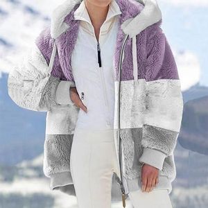Blouson Femme Hiver Polaire - Veste Matelassée Chaude En Laine Sherpa, Sans Capuche, Grande Taille, Zippée