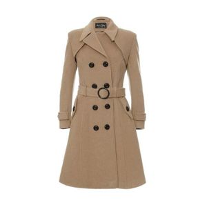 manteau femme cachemire avec col fourrure
