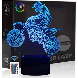 LANTERNE FANTAISIE Moto Motocross 3D Illusion Veilleuse Jouets,Décor 