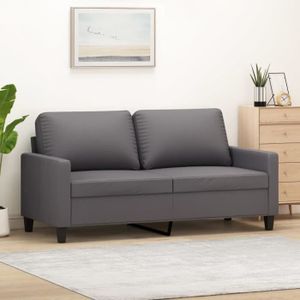 CANAPÉ FIXE Divan - Sofa Moderne Canapé à 2 places - Gris 140 cm Similicuir 23,65Kg, FR2023