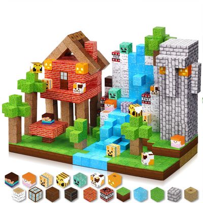 Jeu De Construction Magnétique 200 Pièces - Avec 8 Cubes Lumineux - Blocs 2cm - Pour Enfants 3 à 9 Ans - Cadeau Créatif - 5