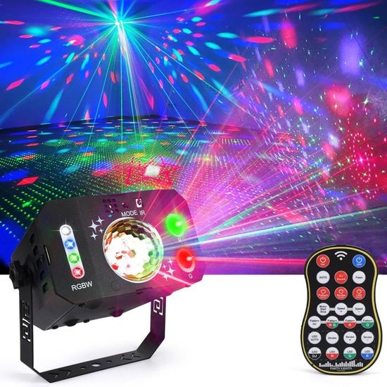 EBAYTV Lumières Scène 4x8W RGBW LED Mini Par - Télécommande, Effets DJ, Discothèque, Fête