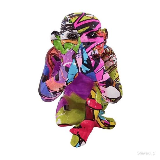 Statue Chien Graffiti Multicolore - Résine Peinte à La Main, 15,5 Cm | Déco Intérieur Moderne | Idée Cadeau Unique