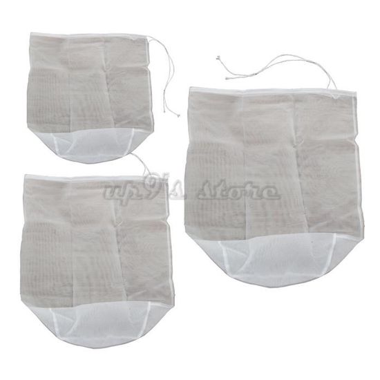Sourcing Map Lot 2 Sacs Filtre Peinture 160 Maille (200 µm) – Nylon Ø 15 Cm, Cordon Serrage, Pour Peinture, Vernis, Essence