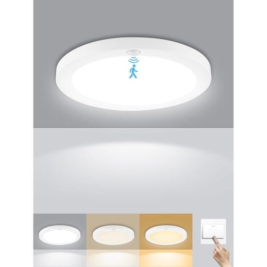Plafonnier LED Avec Détecteur De Mouvement – Rechargeable, Sans Fil, Télécommande, Blanc