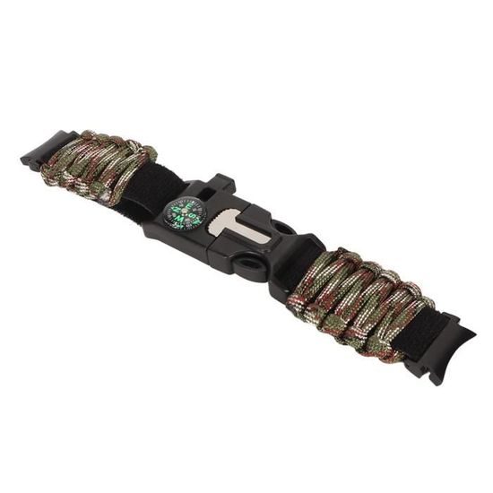 Bracelet Paracorde avec Manille - Camouflage | Survie Shop