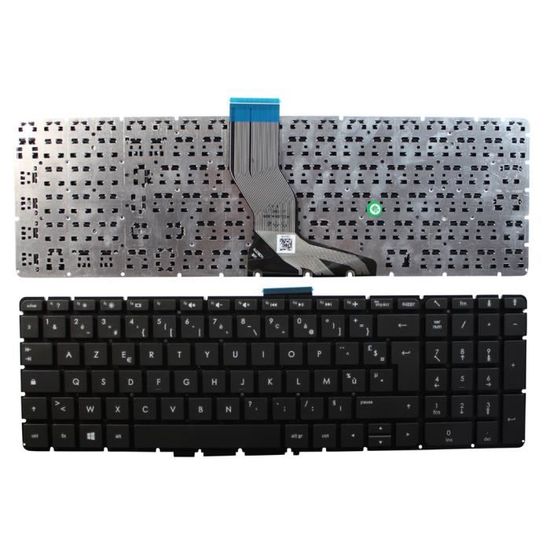 Clavier AZERTY Français Noir Pour HP Pavilion 15-p262nf - Remplacement Neuf, Compatible Windows 8/10, Garantie 1 An
