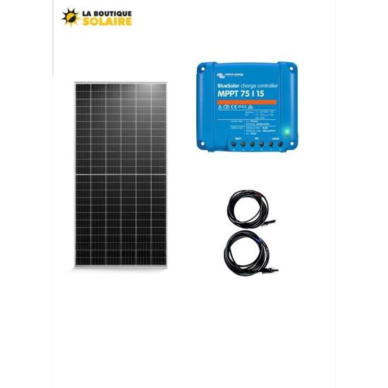 Kit solaire camping car 175 Wc + MPPT 75/15 BlueSolar + Kit câble solaire (2 x 5 mètres) + MC4