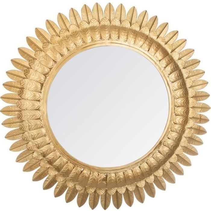 Miroir feuilles en métal