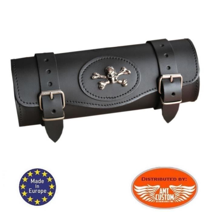 Sacoche Outils Fourche Noire Skull Métallique