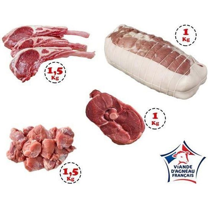 COLIS VIANDE D'AGNEAU 5 KG - AGNEAU ORIGINE FRANCE
