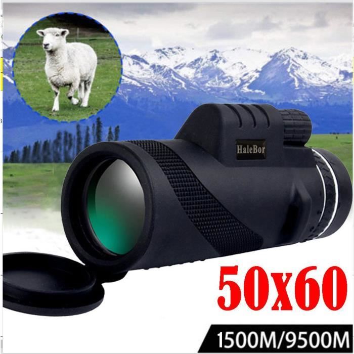 . Monoculaire 50x60 jumelles puissantes Zoom de haute qualité grand télescope de poche militaire HD professionnel portées pour la