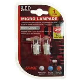 2 Ampoules 1 Led T10 24V blanc