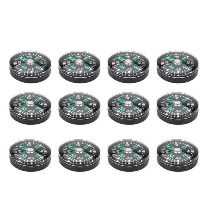 Compas de poche léger rempli d'huile 20mm Mini boussole Stabilité 12PCS pour la randonnée Camping