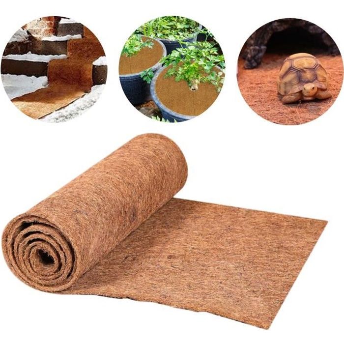 Tapis Reptile natte en Fibre de Coco, Tapis de reptile en fibre de coco pour tortue et terrarium, Naturel Substrat Terrarium pour To